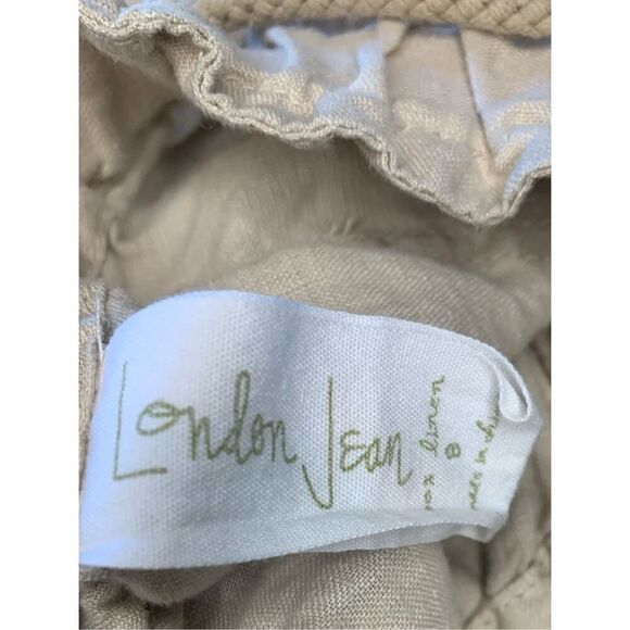 London Jean Womens Linen Pants Tan Size 8 Pockets Tie-waist Wide-leg - Picture 3 of 3